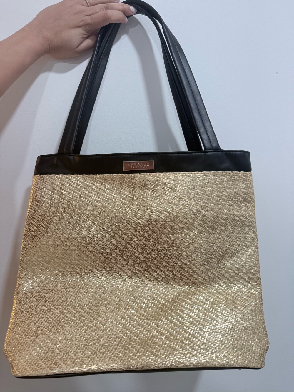 Versace Gold Tote with Black Trim - Picture 8 of 9